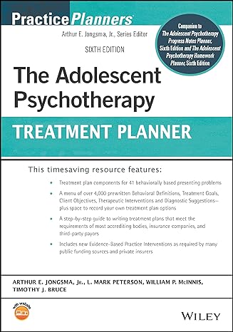 [ebook] [PDF] For The Adolescent Psychotherapy Treatment Planner PracticePlanners 6th Edition By Arthur E. Jongsma, Mark Peterson, William P. McInnis