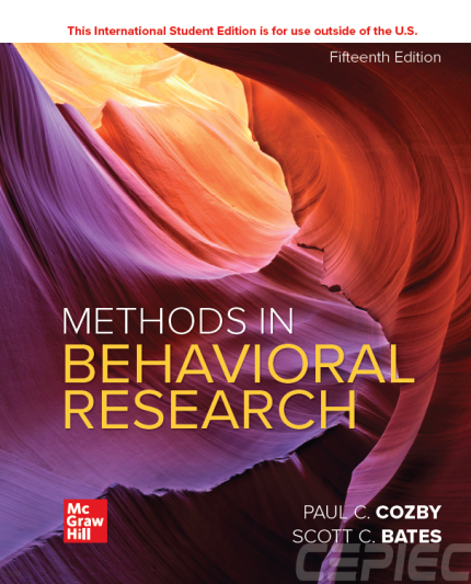 [eBook] [PDF] For Methods in Behavioral Research 15th Edition By Paul Cozby, Scott Bates